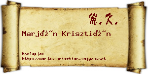 Marján Krisztián névjegykártya